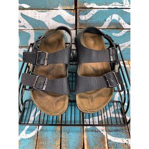 Birkenstock Milano Brown Leather Sandals Size M5/W7 (Textured Leather)